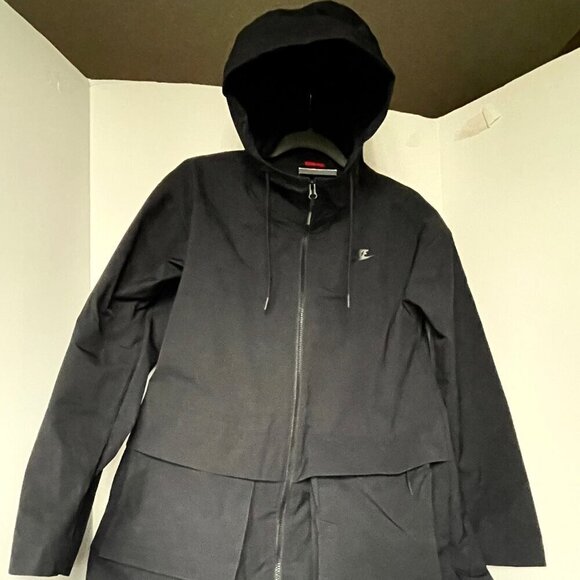 Nike Hooded Parka Jacket Women’s Small Black Water Resistant Packable Midi Coat - Picture 7 of 11